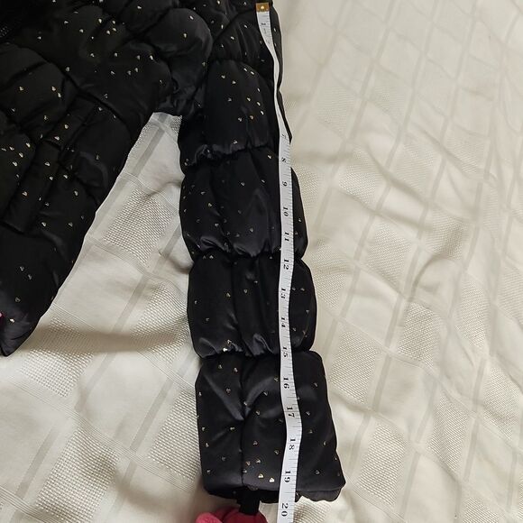 Jessica Simpson Girls Puffy Winter Coat With Faux Fur Hood & Mittens 10/12 Black - Picture 11 of 16